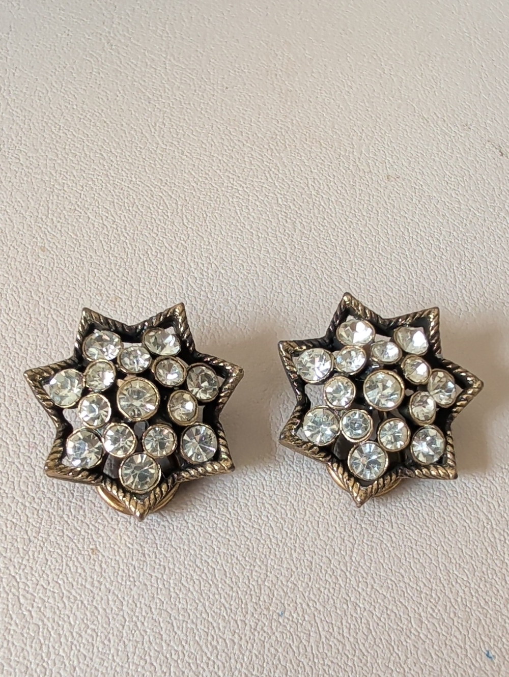 Vintage Kramer Of New York Starburst Clip On Earrings